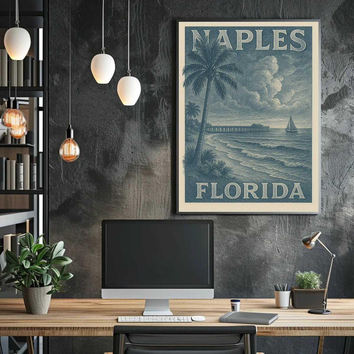 Naples Florida Poster Wall Art Beach Vibes Seaside Decor