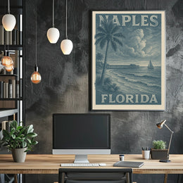 Naples Florida Poster Wall Art Beach Vibes Seaside Decor