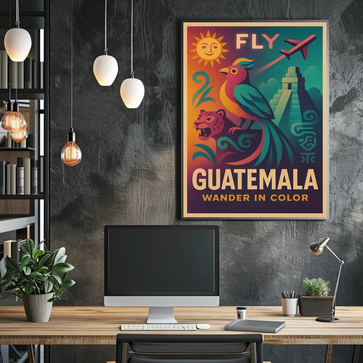 Fly To Guatemala Wander In Color Poster