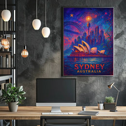 Sydney Opera House Vibrant Artistic Poster Print