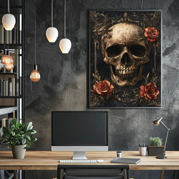 Skull And Roses Poster