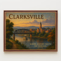 Clarksville Travel Poster Where History Meets Horizon