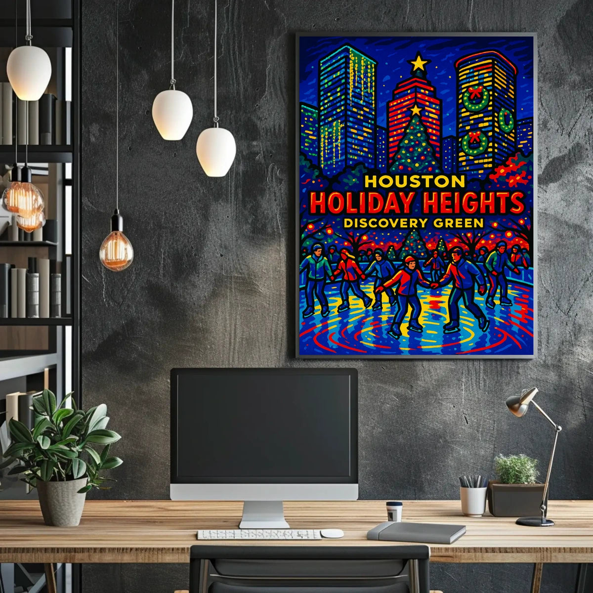 Houston Holiday Heights Poster