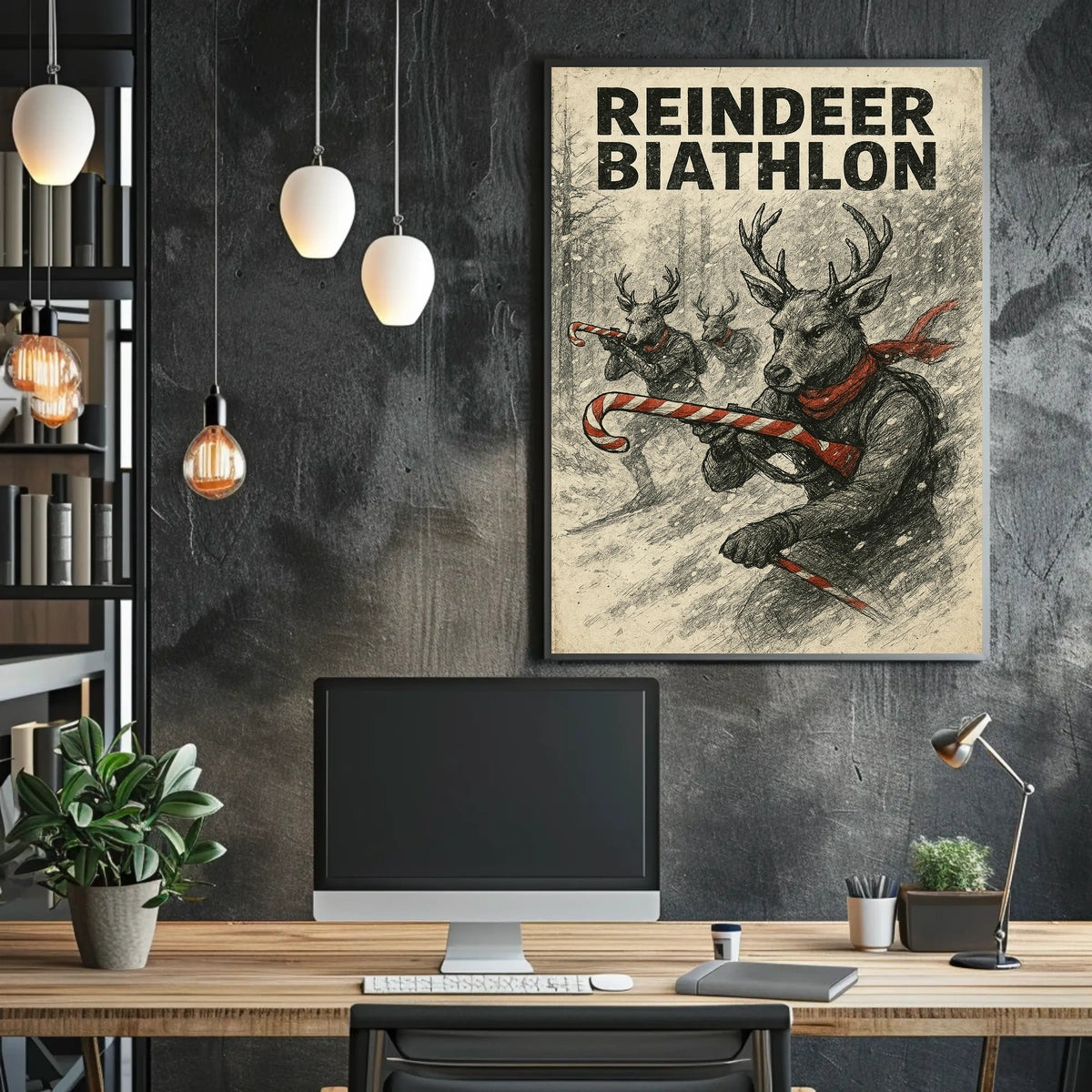Reindeer Biathlon Poster