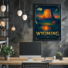 Wyoming Wilderness Poster Rustic Landscape Wall Art