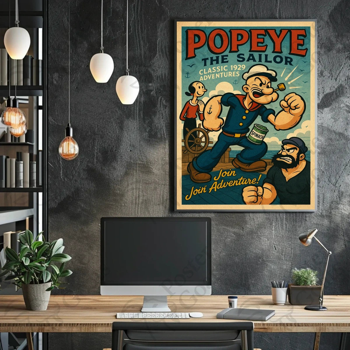 Cartoon Sailor Adventure: Vintage Pop Culture Poster