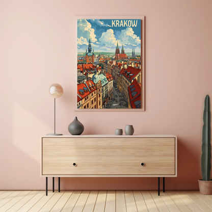 Historic Rooftops Of Krakow Poland Travel Poster