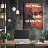Syphilis and Gonorrhea Warning Mid-20th-Century Propaganda Poster PosterGoat
