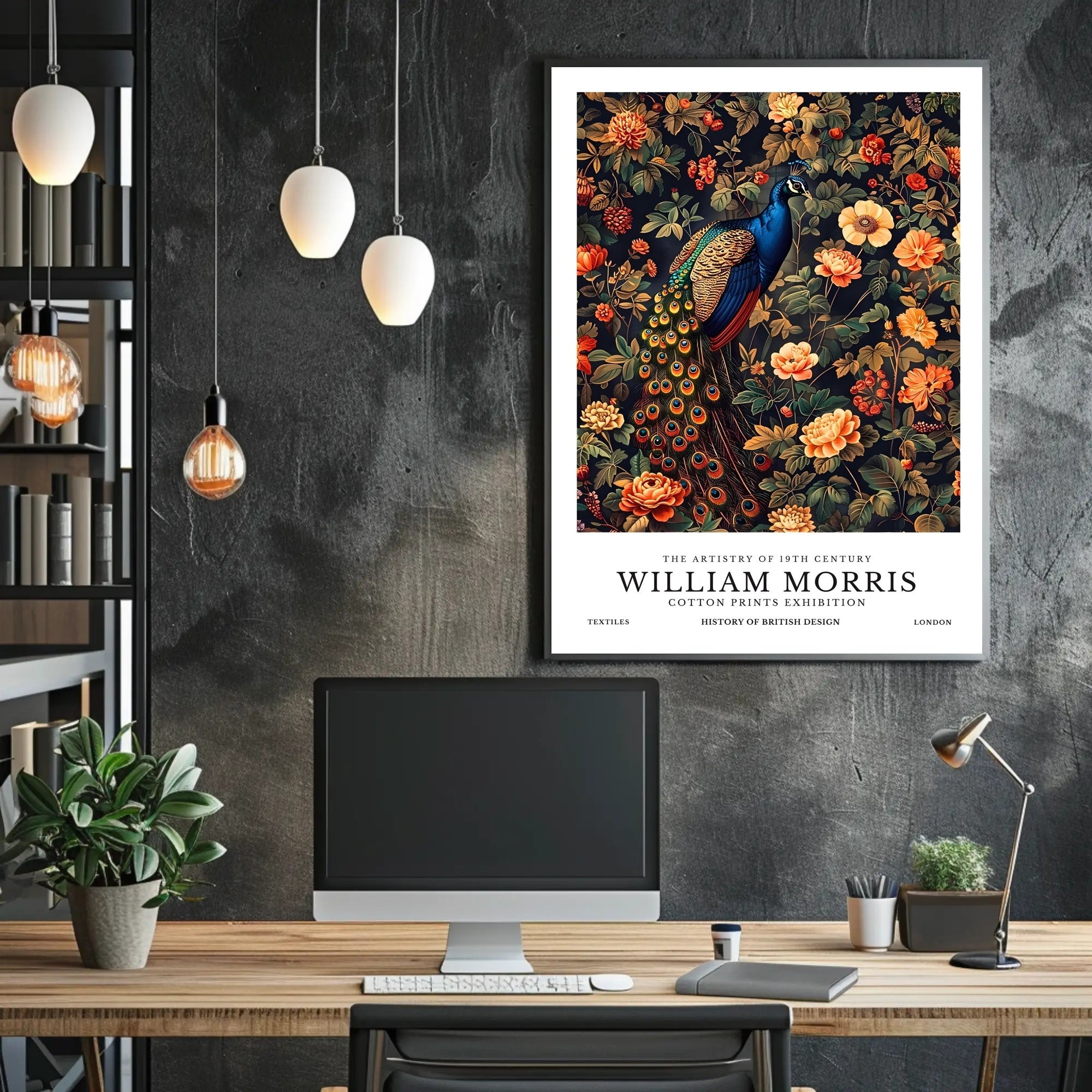 William Morris Textile Design Exhibition Artistic Poster