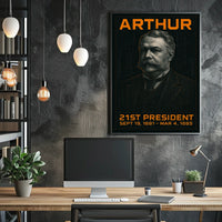 Chester A. Arthur 21st President of the United States Techno Schematic Poster
