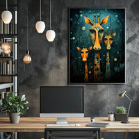 Giraffe Mosaic Surreal Art Poster: Whimsical Abstract Artistic Poster