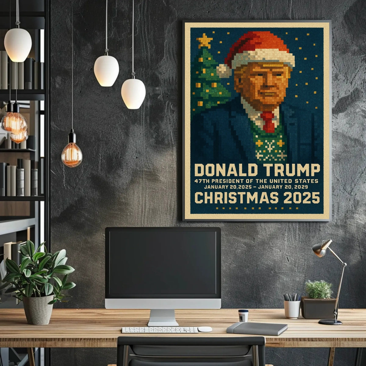 Pixelated Festive Style Art: Pop Culture Poster