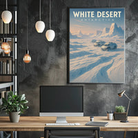 White Desert Antarctica Adventure Futuristic Sci-Fi Poster