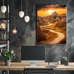 Badlands Majestic Travel Poster Wall Art Print