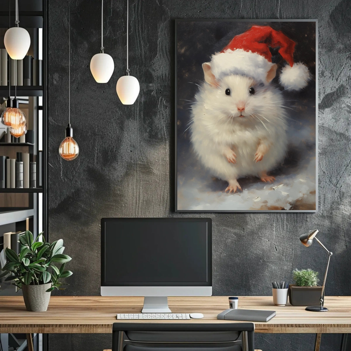 Festive Hamster Delight Poster