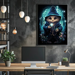 Mystical Hedgehog Wizard Fantasy Art Poster