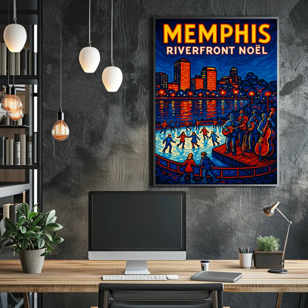 Memphis Riverfront Noël Poster