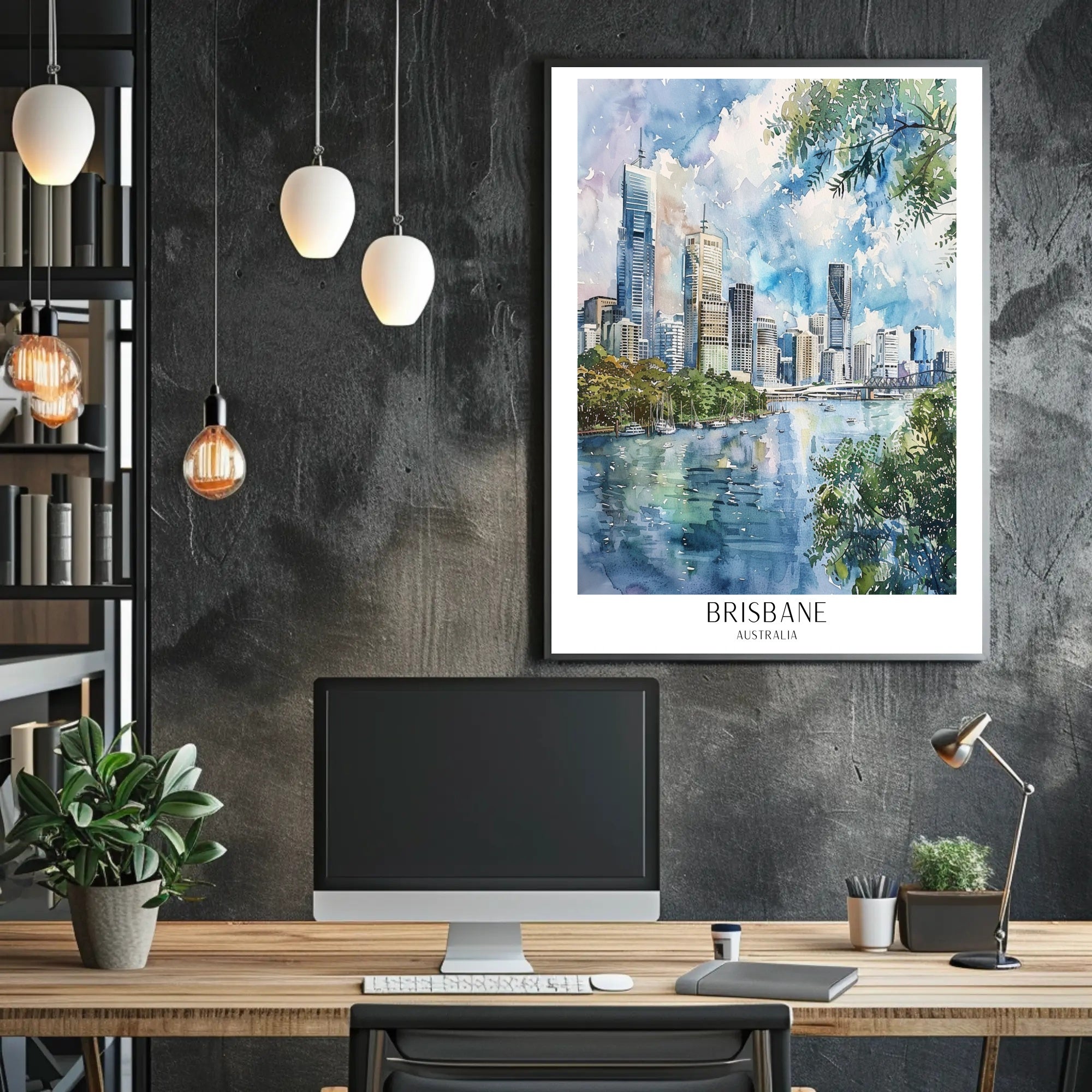Brisbane Skyline Poster PosterGoat