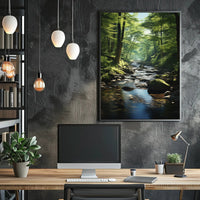 Tranquil Wilderness River Scene Poster: National Park Poster