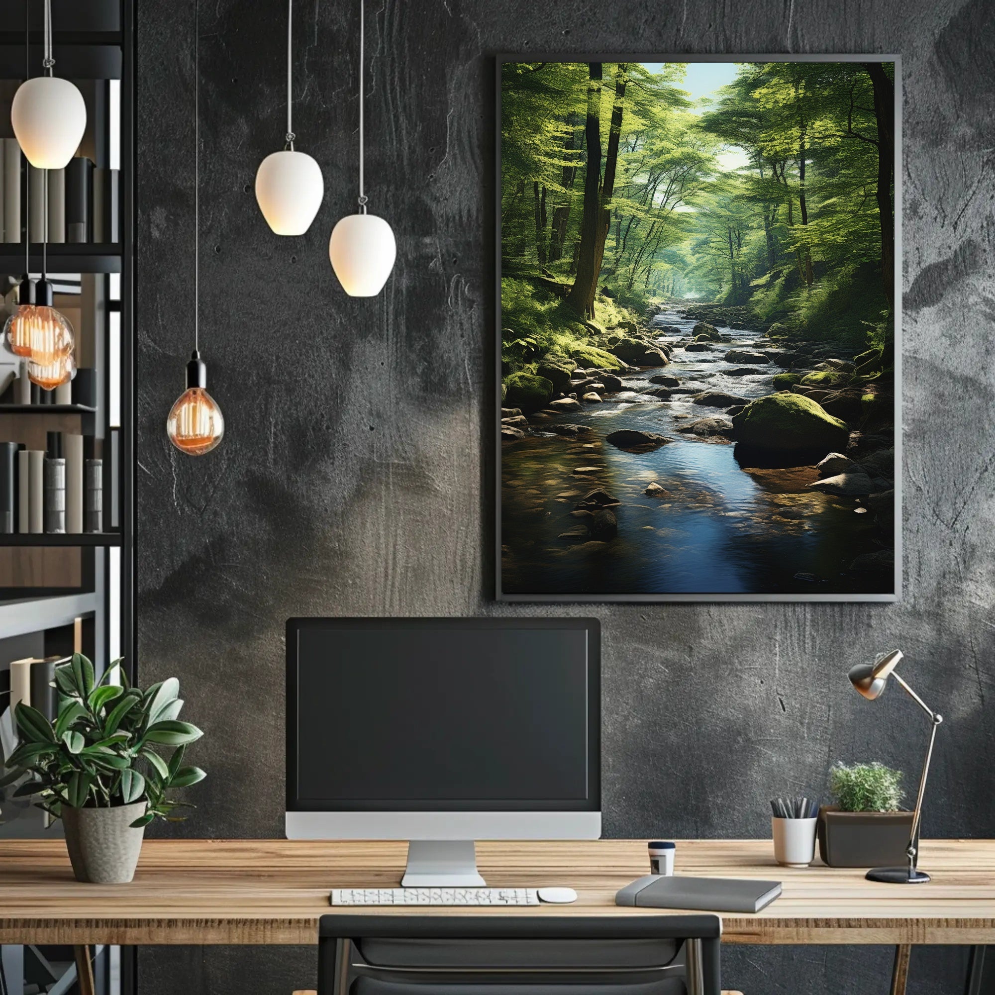 Tranquil Wilderness River Scene Poster: National Park Poster