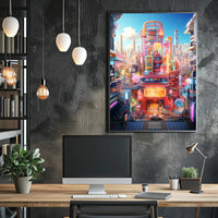 Neon Cityscape Poster