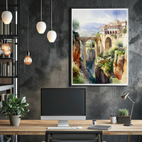Serene Cliffside Retreat Poster PosterGoat