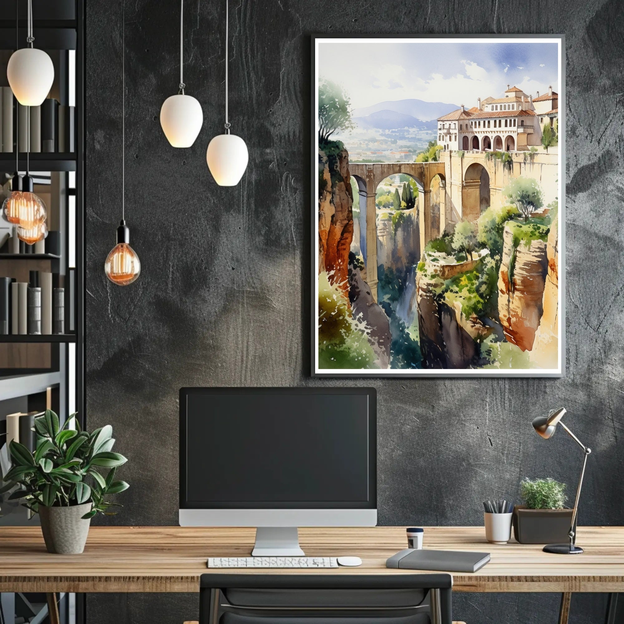 Serene Cliffside Retreat Poster PosterGoat