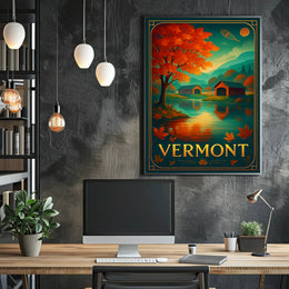 Vermont Autumn Landscape Wall Art Print