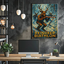 Reindeer Biathlon Poster
