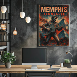 Memphis Music Heritage Guitar Retro 80s Poster