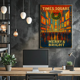Times Square Merry Bright Poster