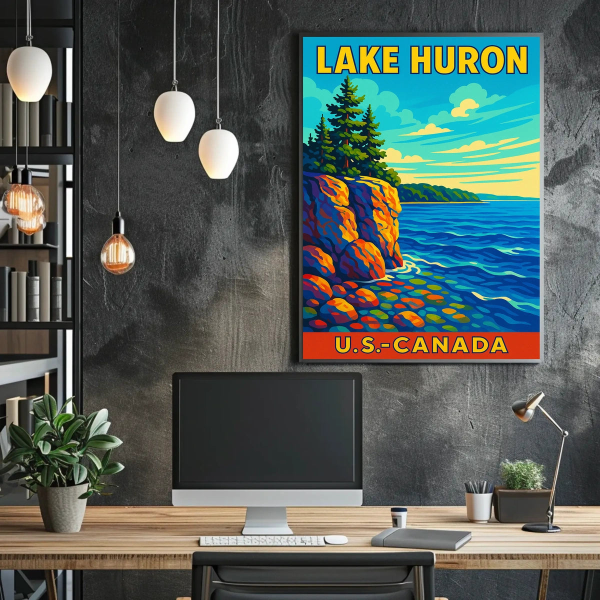 Lake Huron Travel Poster