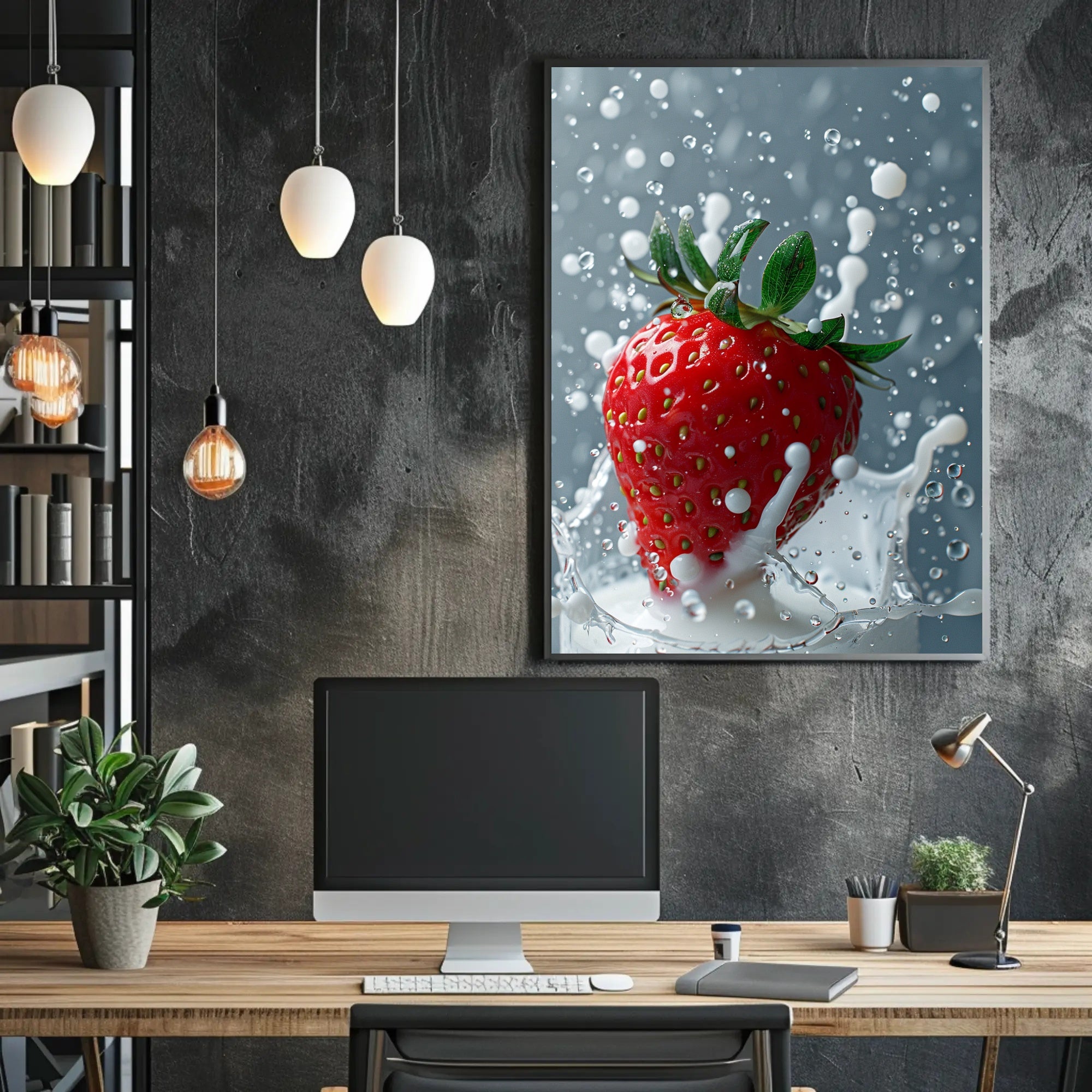 Splashing Strawberry Delight Poster PosterGoat