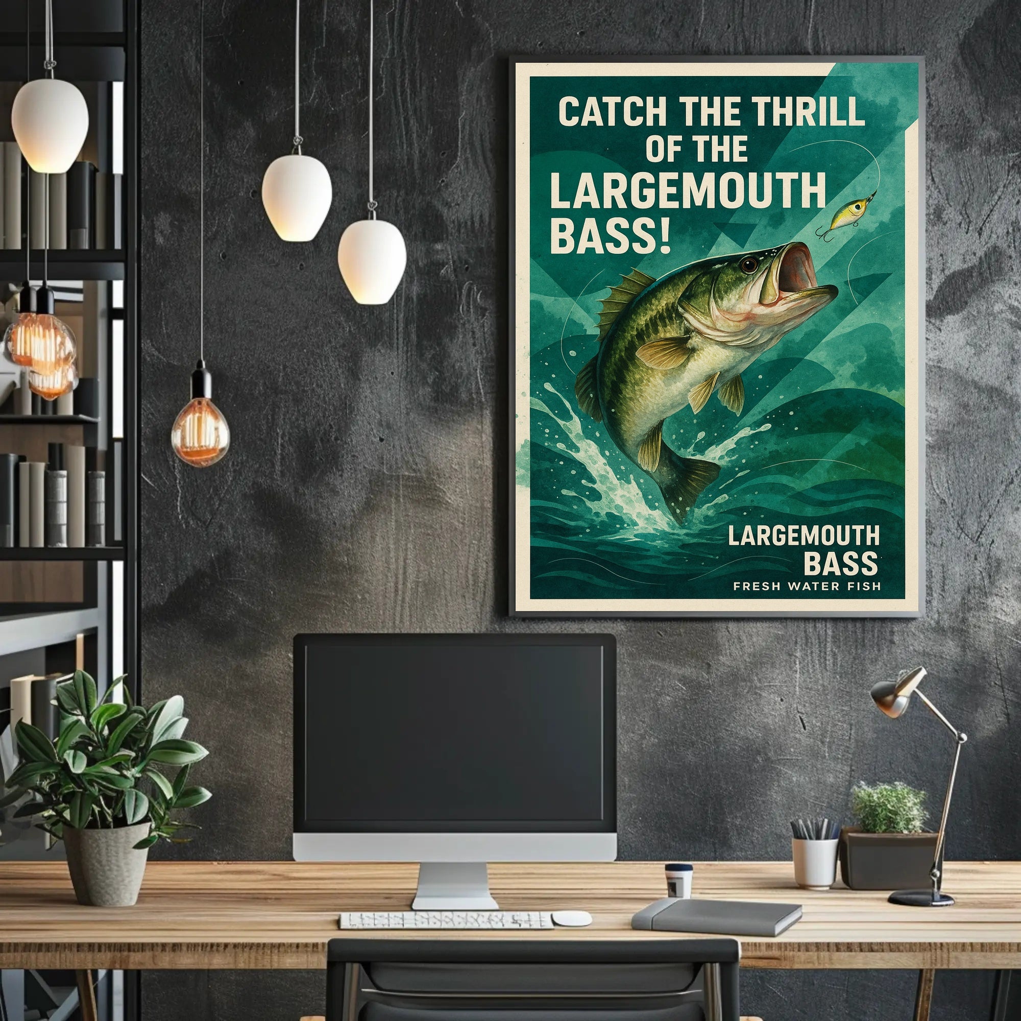 Fishing Adventure Largemouth Bass Sports Poster