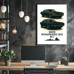 Classic Cars on Woodward Ave Poster