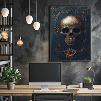 Ornate Skull And Roses Poster