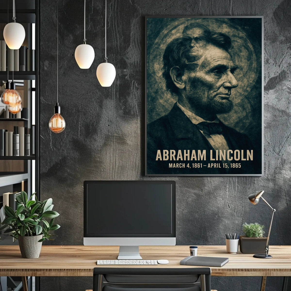 Abraham Lincoln 16th President of the United States Double Exposure Poster