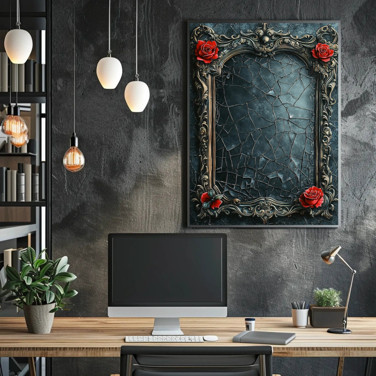 Ornate Elegance Baroque-Inspired Frame Cultural Heritage Poster