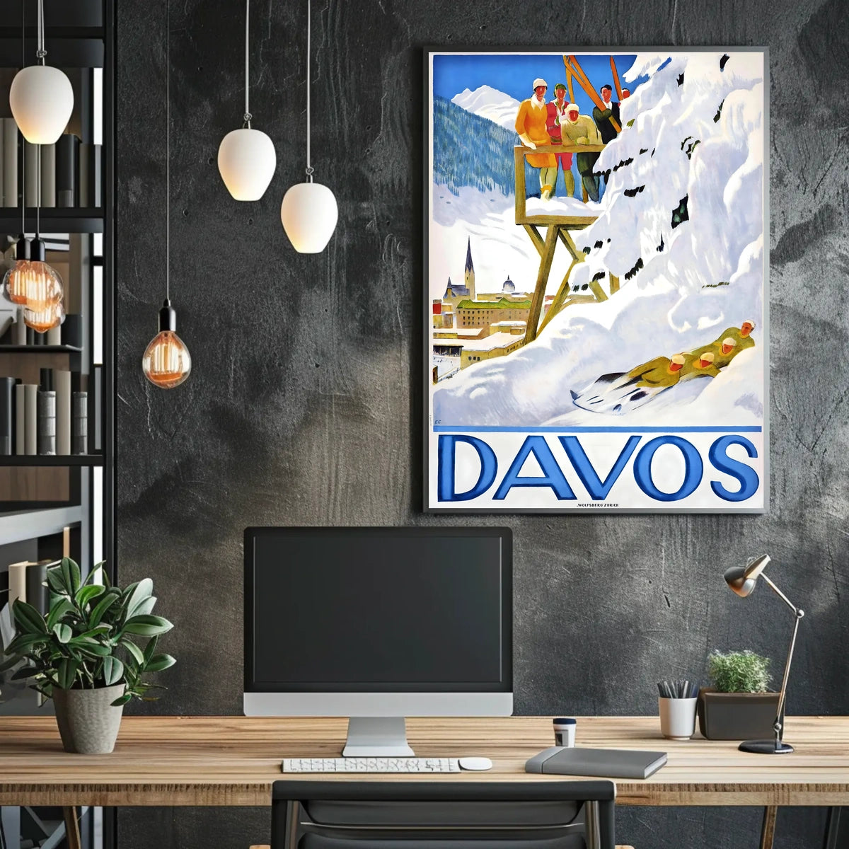 Winter Sports In Davos Poster