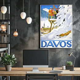 Winter Sports In Davos Poster