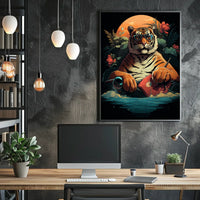 Cool Sunglasses Tiger Art Print Animal Poster