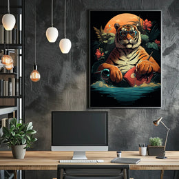Cool Sunglasses Tiger Art Print Animal Poster