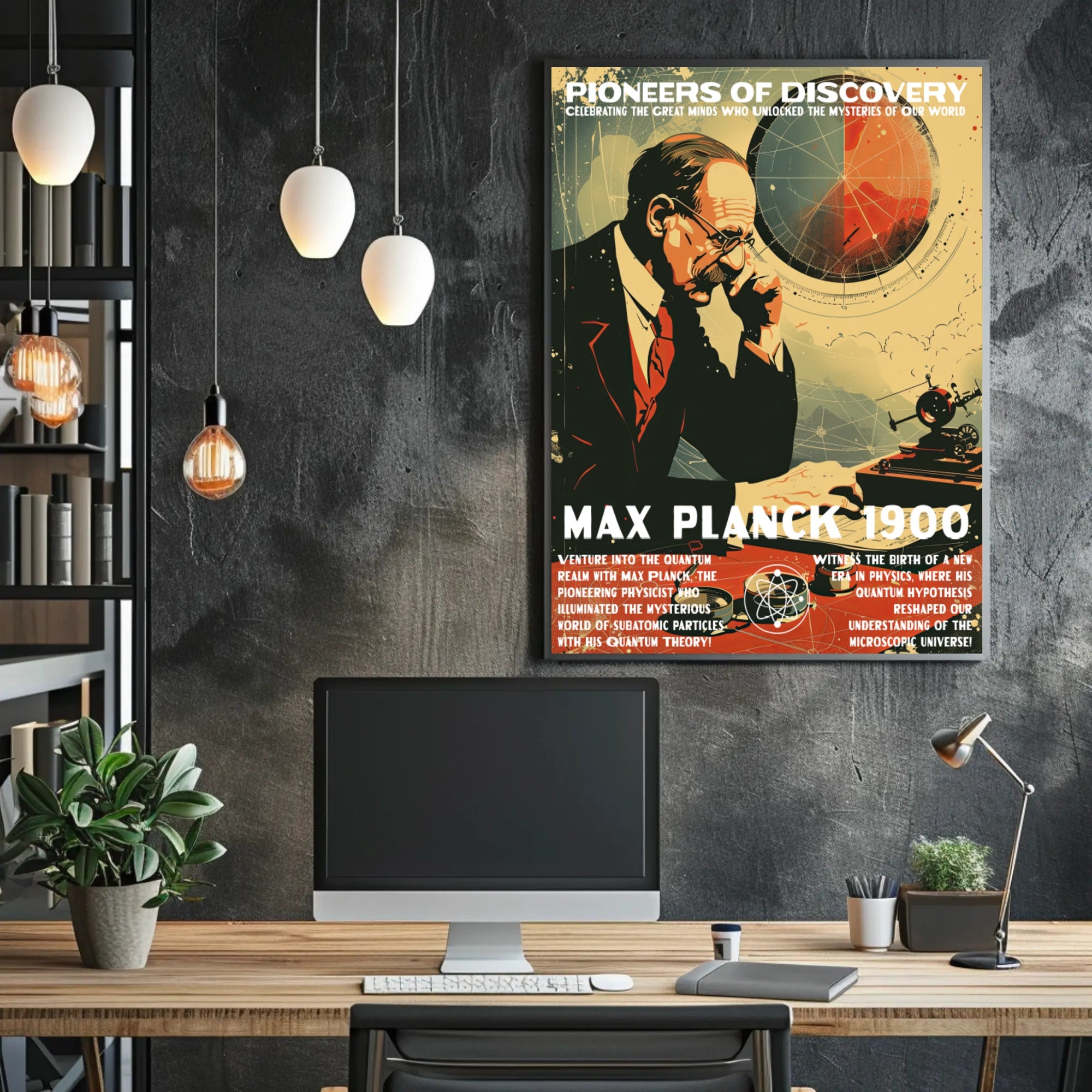 Max Planck Quantum Theory Educational or Infographic Poster