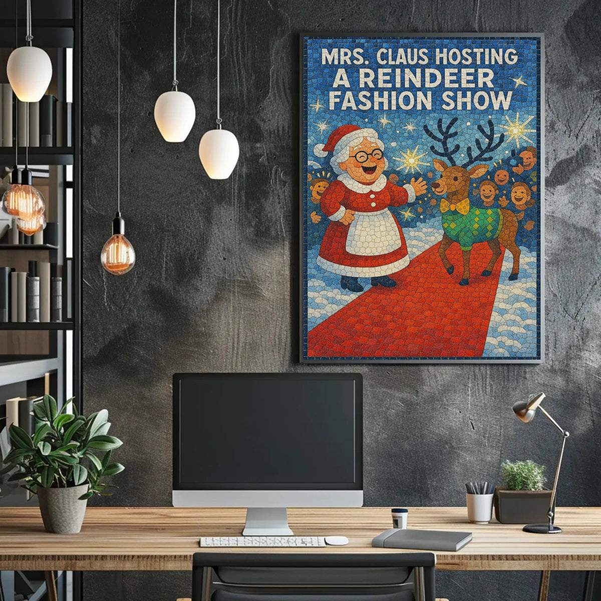 Mrs. Claus Reindeer Show Festive Fantasy Mythology Poster