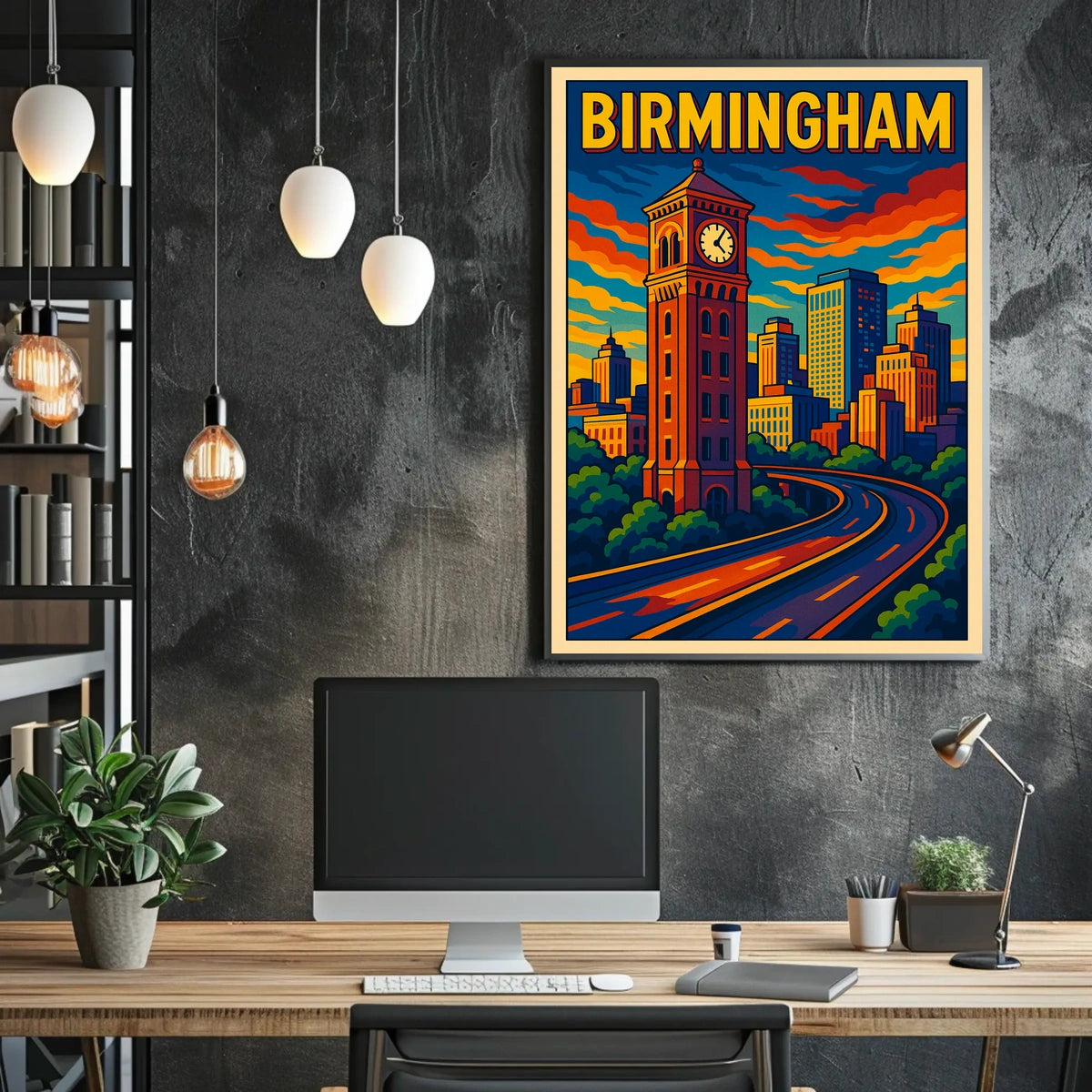 Birmingham Cityscape Poster