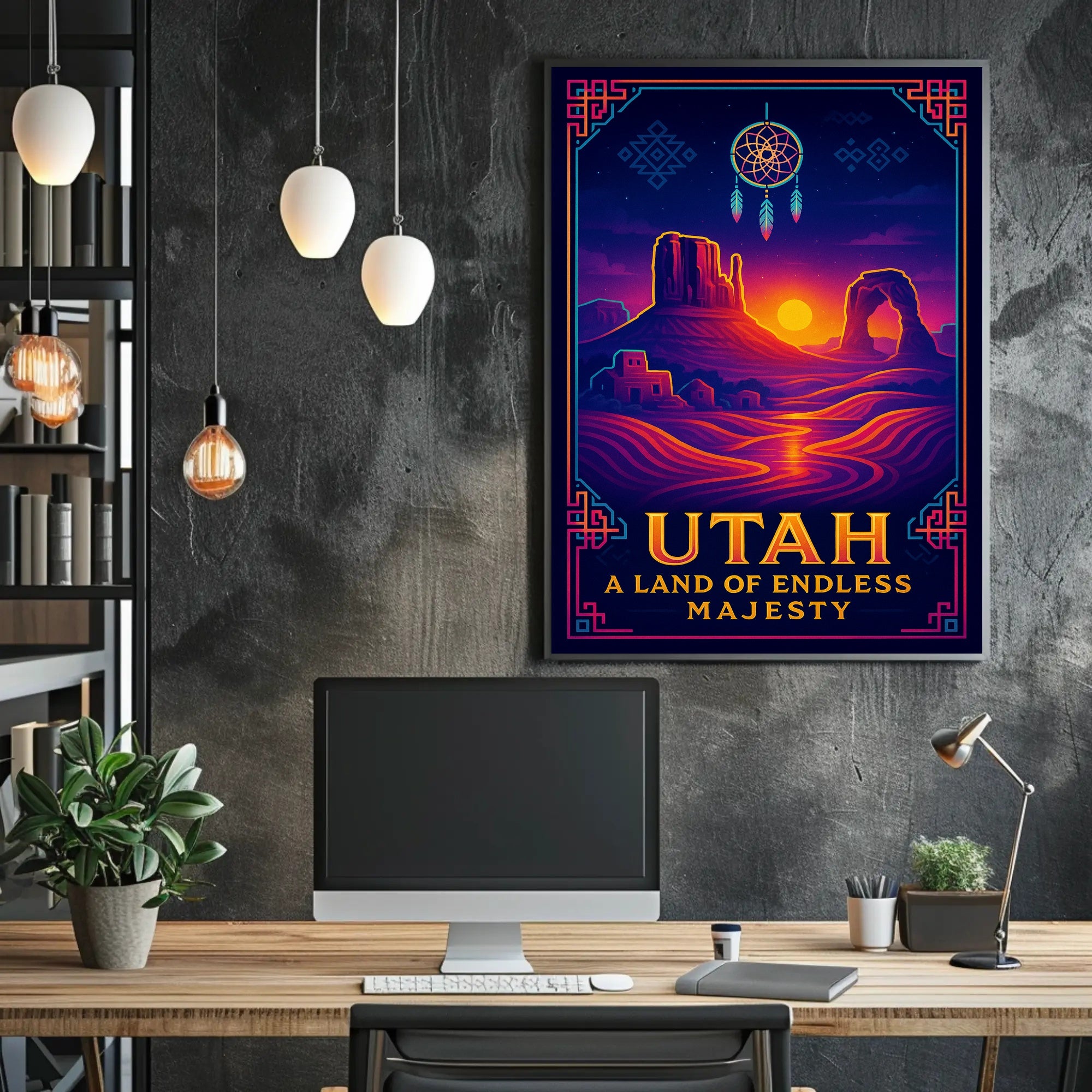 Utah Landscapes Illustrated National Park Poster