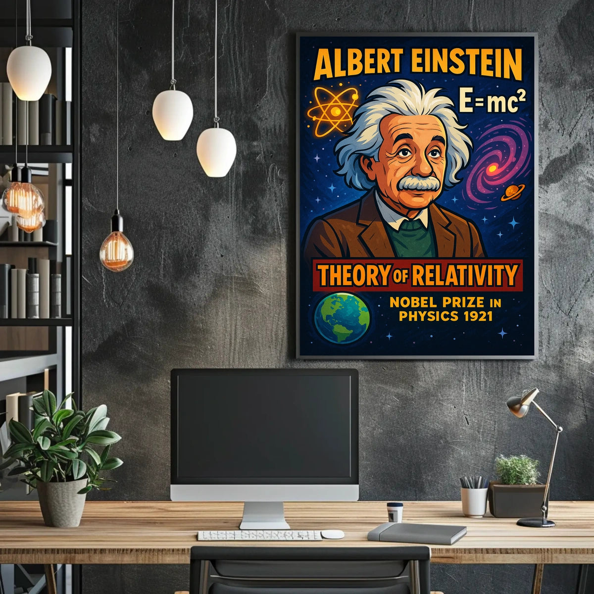 Albert Einstein Nobel Prize 1921 Vintage Scientific Wall Art Portrait Decor Poster