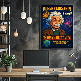 Albert Einstein Nobel Prize 1921 Vintage Scientific Wall Art Portrait Decor Poster