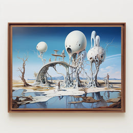 Surreal Structures on Stilts in Sci-Fi Poster