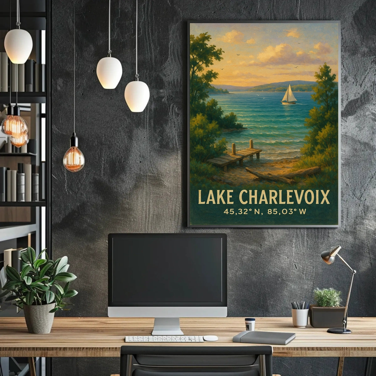 Lake Charlevoix Scenic Travel Poster